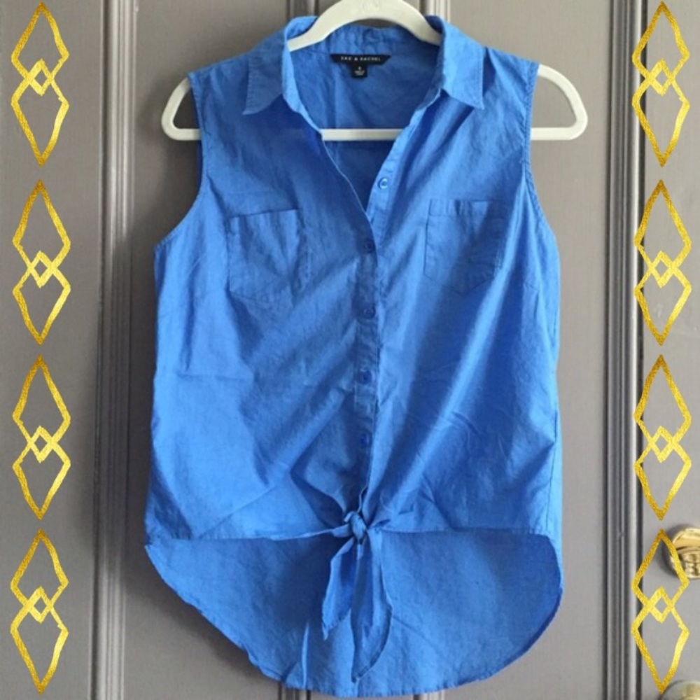 Sleeveless Waist-Tie Blouse - Picture 2 of 8